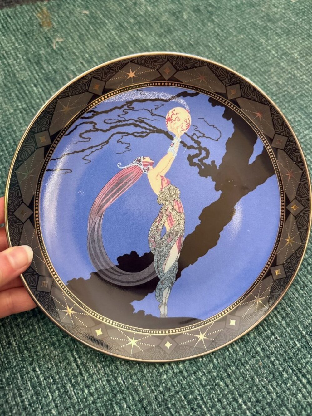 Royal Doulton House of Erté 'Fireflies' Franklin Mint Plate